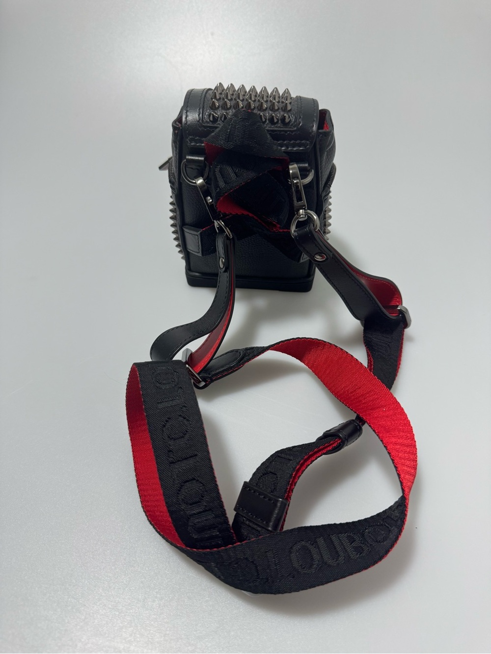 Christian Louboutin Explorafunk Backpack Mini Studded Black Red - Picture 5 of 10
